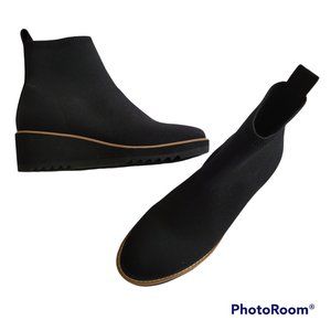 Eileen Fisher Black London Wedge Knit Bootie